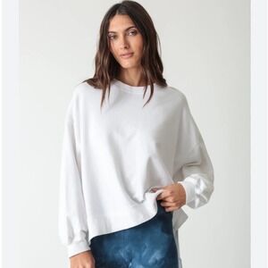 Electric & Rose Neil Sweatshirt Mock Neck in Cloud White Time To Live Size Small